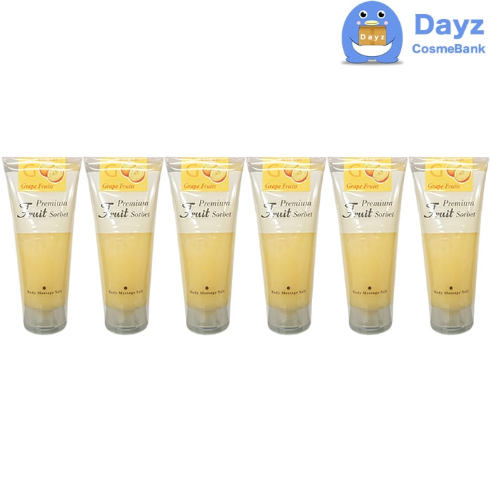 プレミアム フルーツソルベ ボディマッサージソルト グレープフルーツ 500g　6点セット　　フルーツ酸死海の塩配合　ボディソープ ボディケア ボディソルト