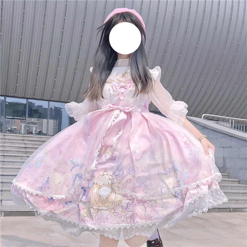 ドレス コスプレ ロリータ ロリータの洋服をデザインしたメラメラパーティーキャミソールjskワンピース 韓国ファッション レディース