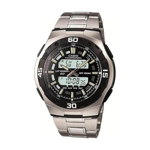 AQ-164WD-1A デュアルタイム 男性 アナデジ メタル 腕時計