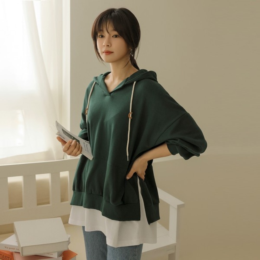 [ELYSIA] メアレイヤードストリングパーカー