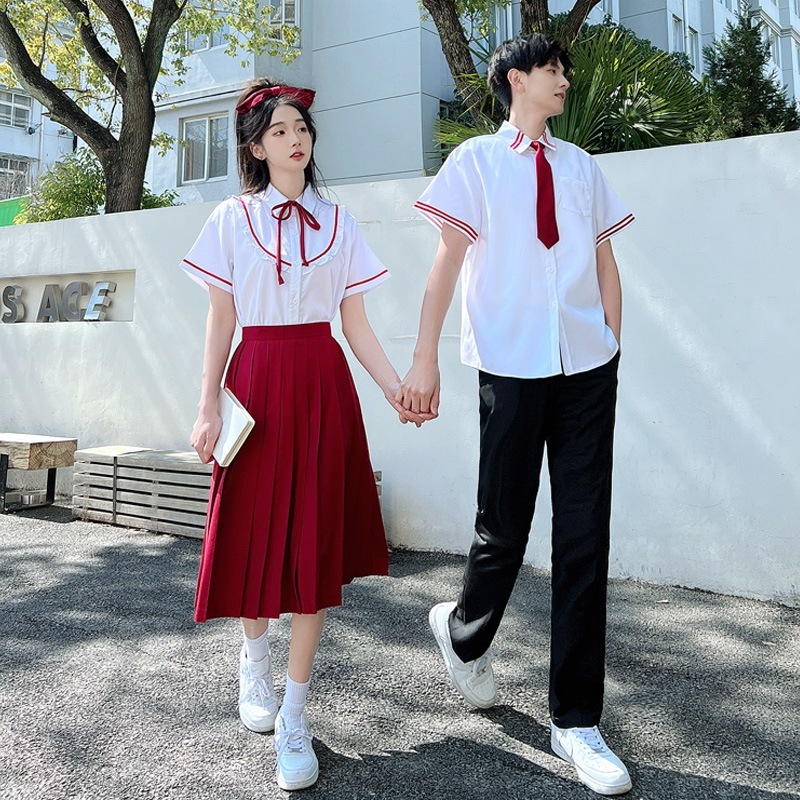 【1つ買うと10つ無料】中学生と高校生のコーラスパフォーマンスクラス夏の卒業ドレスカレッジスタイル学生学校ユニフォームjkユニフォームシャツセット