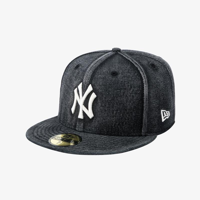 MLB ニューヨーク ヤンキース スノー ウォッシング デニム フィット キャップ ブラック 14881523