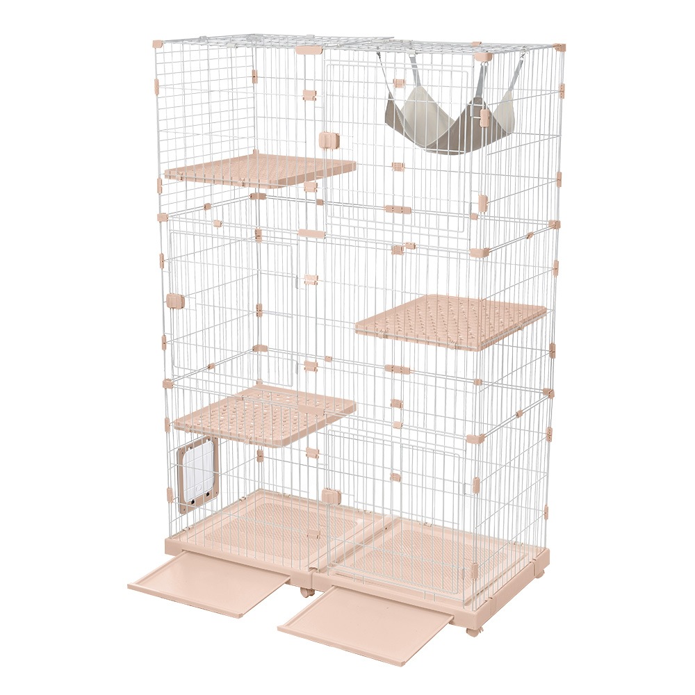 116猫 ケージ キャットケージ 3段 幅広設計 自由組み合わせ 猫ドア付き ハンモック付き 大型 猫ゲージ 高級感 おしゃれ キャットハウス ネコ ハウス 多段 留守番 保護 脱走防止 多頭飼い 多