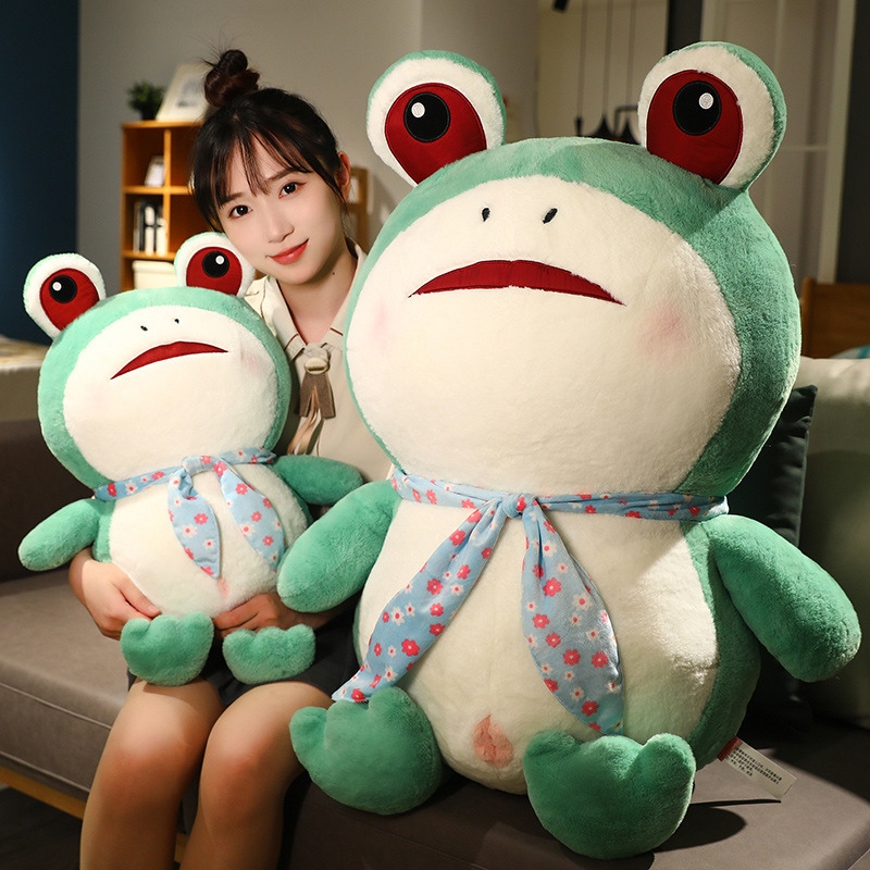 カエルぬいぐるみ枕かわいい女の子ベッドカエルカブ人形子供コンパニオン人形誕生日ギフト