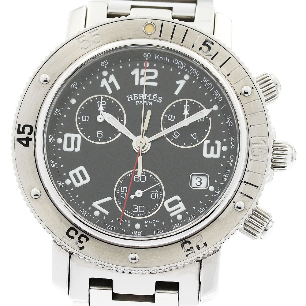 エルメス HERMES CL2.910 クリッパーダイバー クロノグラフ クォーツ メンズ _944899【中古】