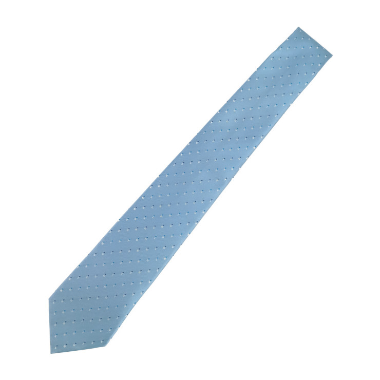 新品未使用展示品 LOUIS VUITTON ルイ ヴィトン ネクタイ クラヴァット LV スペリング M77848 ライトブルー シルク100％ メンズ【本物保証】