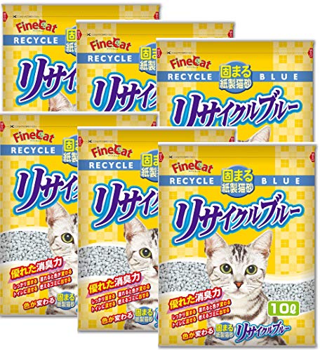 FINE CAT FC-RB10ファインキャット 固まる紙製猫砂リサイクルブルー 10L×5個 (ケース販売)