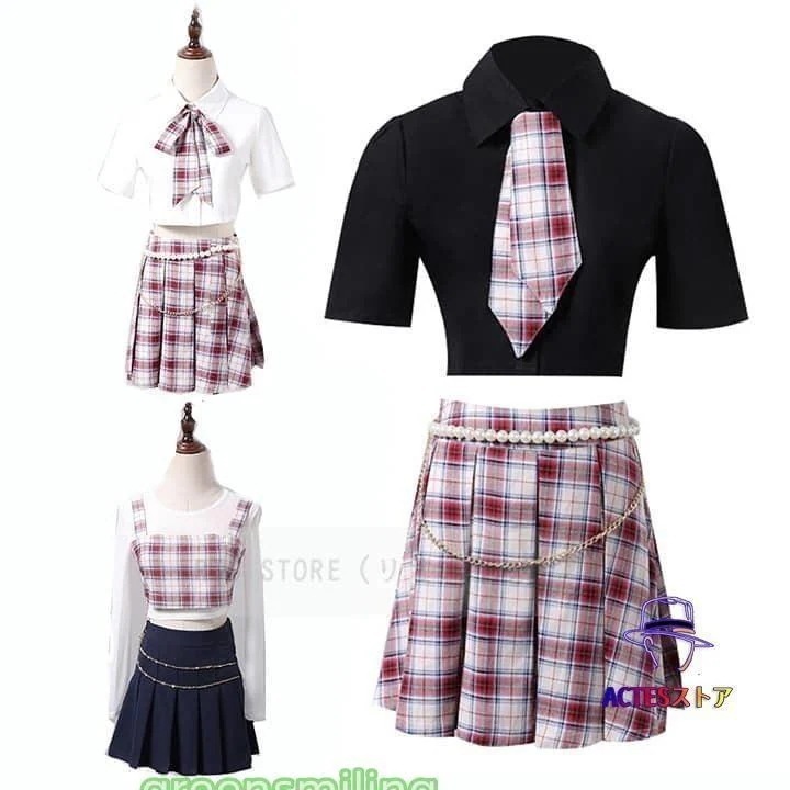 チェック柄 衣装 トップス スカート ダンス衣装 大人 レディース セットアップ チアガール へそ出し 韓国風 ジャズ ヒップホップ ステージ衣装 ダン