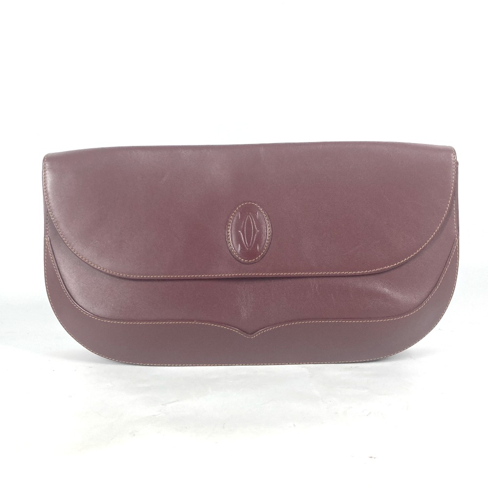 クラッチバッグ ロゴ マストライン ヴィンテージ カバン セカンドバッグ フラップ レザー ボルドー