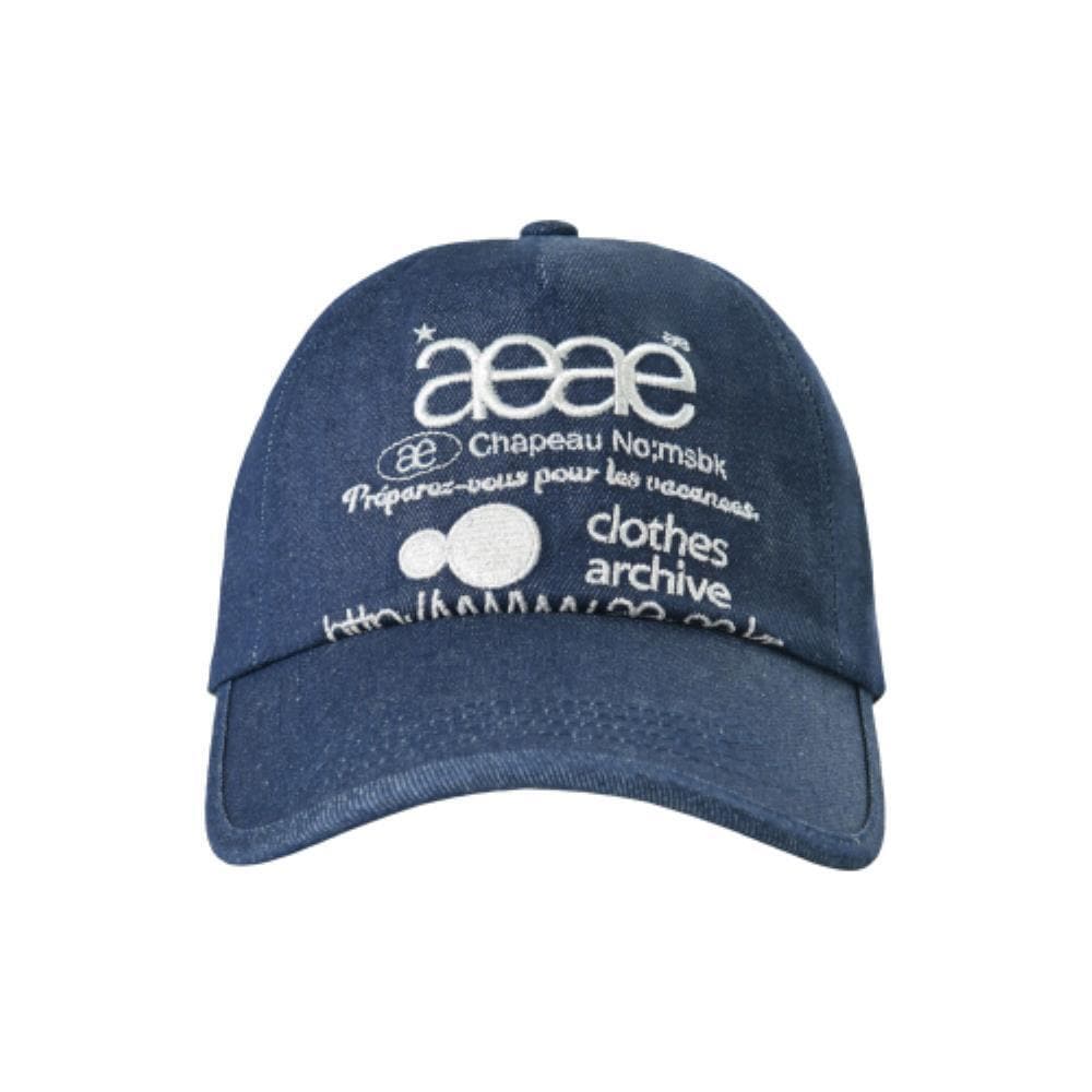 AEAE WEB LOGO DENIM 5 PANNEL CAP MID BLUE A233UAA04BL