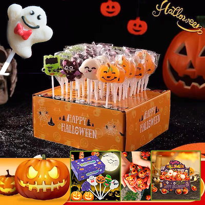 ハロウィン5センチパッチンピン☆キャンディおばけ☆オレンジ