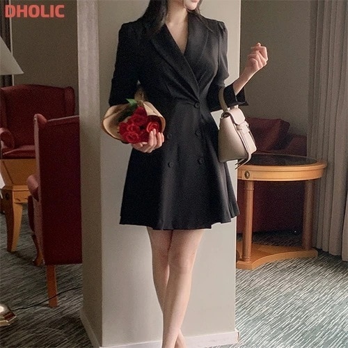 [メガ割りSALE]2TYPEダブルボタンコート風ワンピース