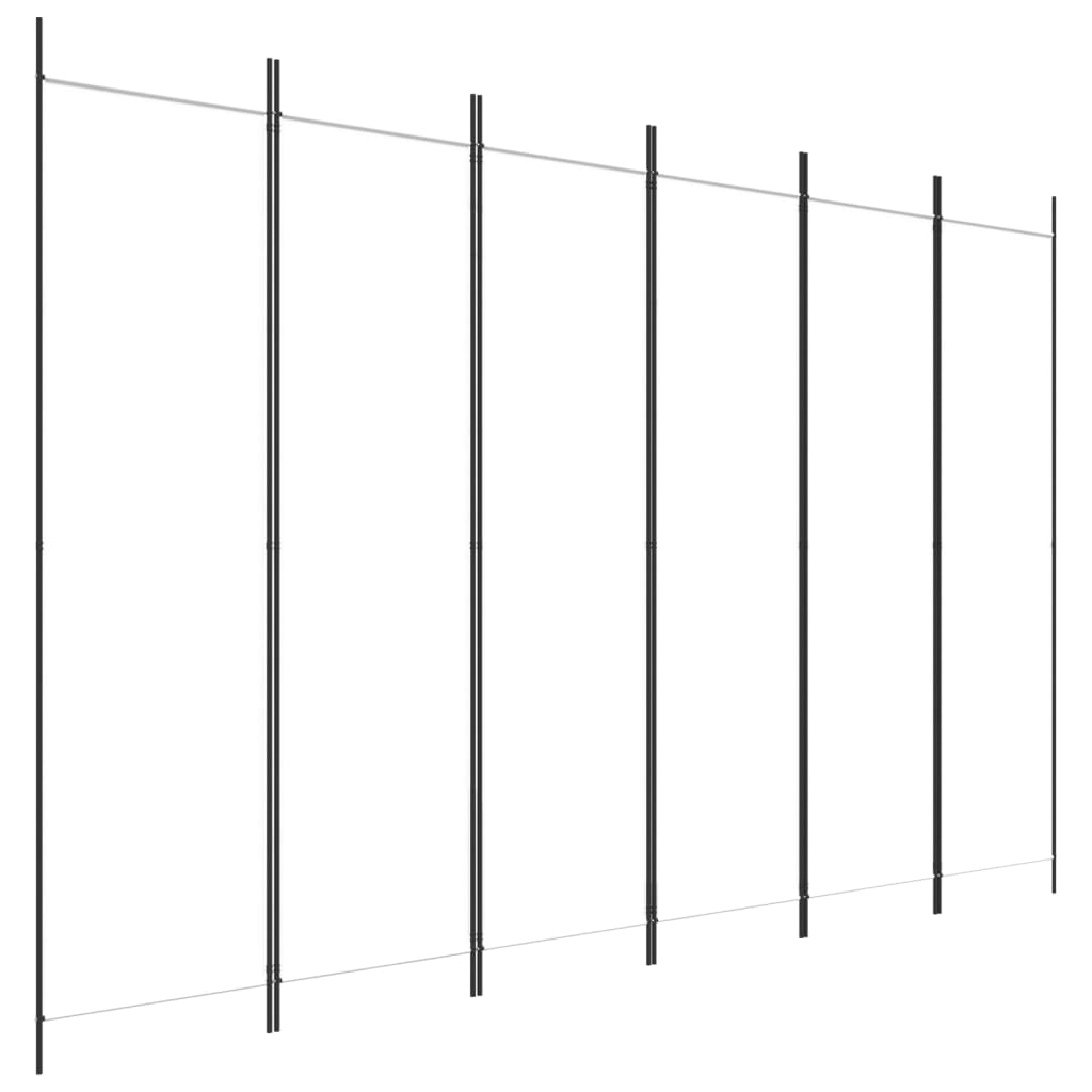 6枚組パネル 間仕切り ホワイト 300x200 cm 布製
