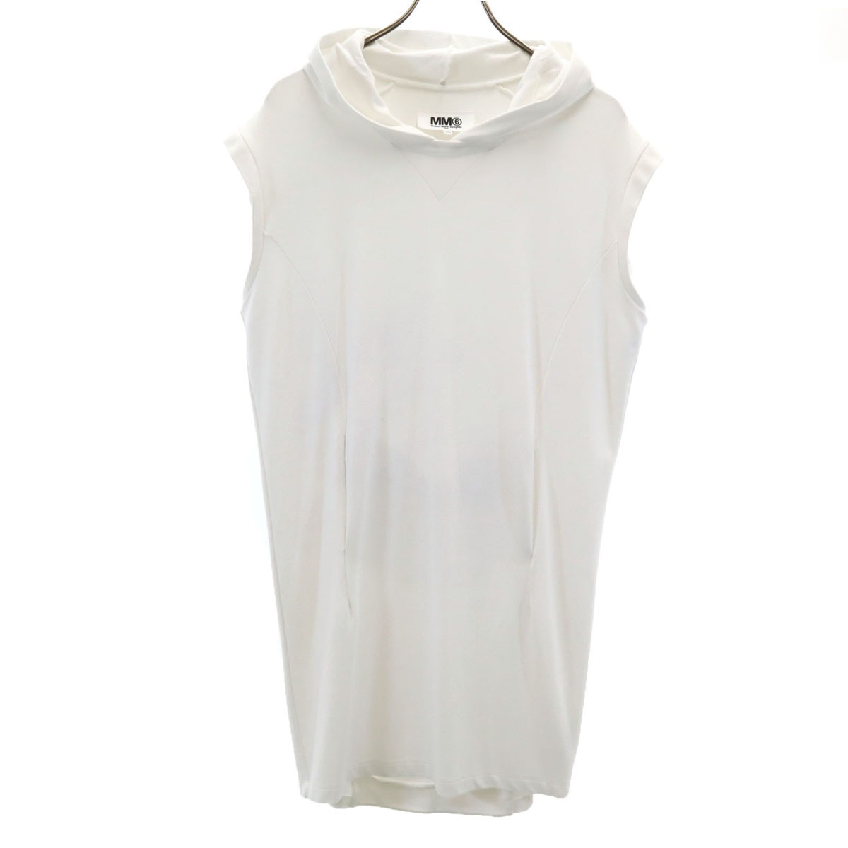 MM6 Maison Martin Margiela エムエムシックス メゾン マルタン マルジェラ イタリア製 ノースリーブ フーデッド ワンピース S ホワイト レディース 古着