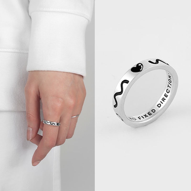 [SILVER925]ドゥードル リング4mm/韓国ファッションスタイル 韓国の指輪 韓国人気ジュエリー韓国デイリーアクセサリー