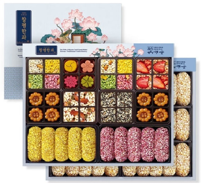 ［韓国伝統菓子］韓菓（ハングァ) 贈り物セット 昌平2号 2段構成　高級風呂敷付き　韓国お菓子　韓国　お菓子　プレゼントギフト 詰め合わせ