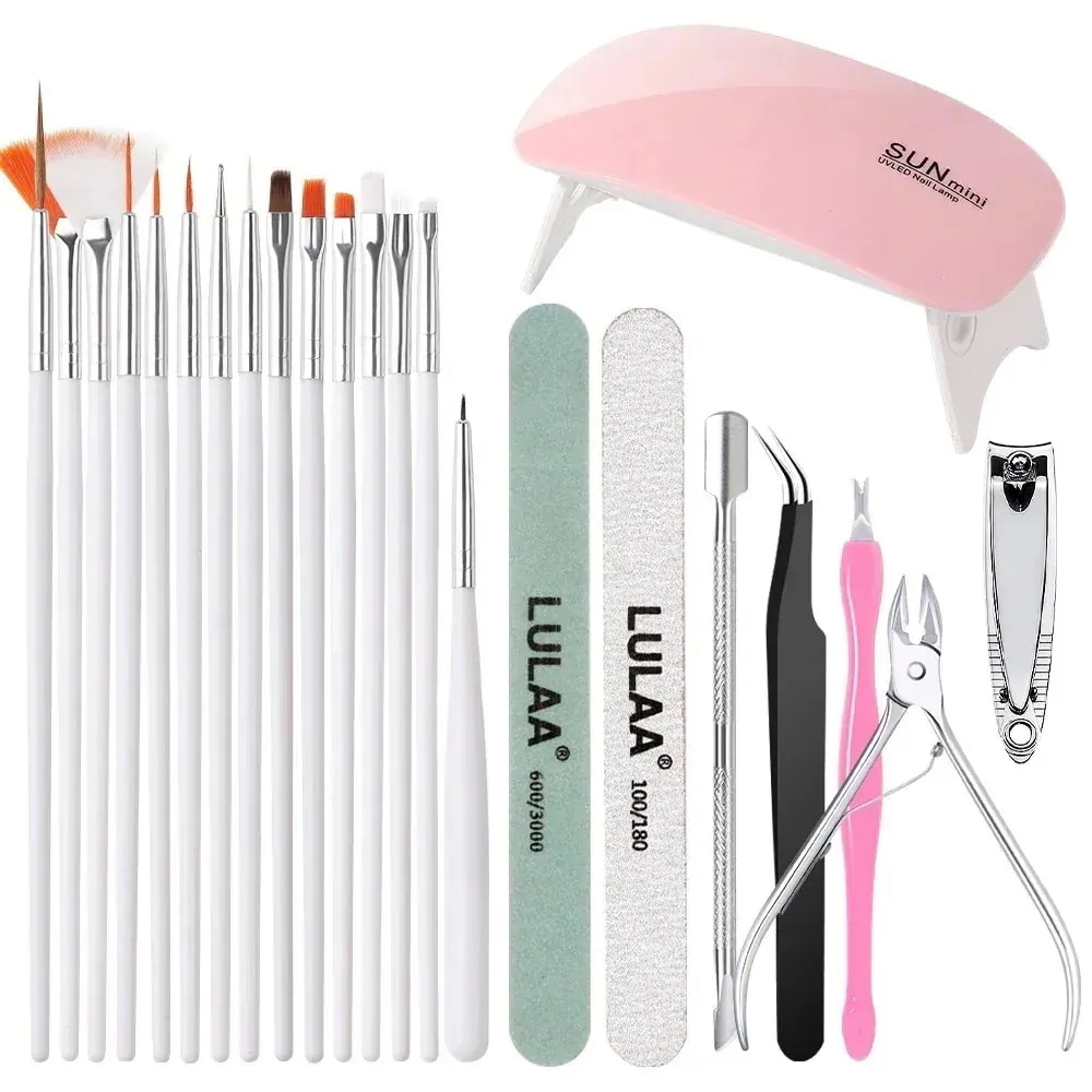 ネイルセットフルセットツール初心者爪磨き擦り道具セットネイルペン光療法機