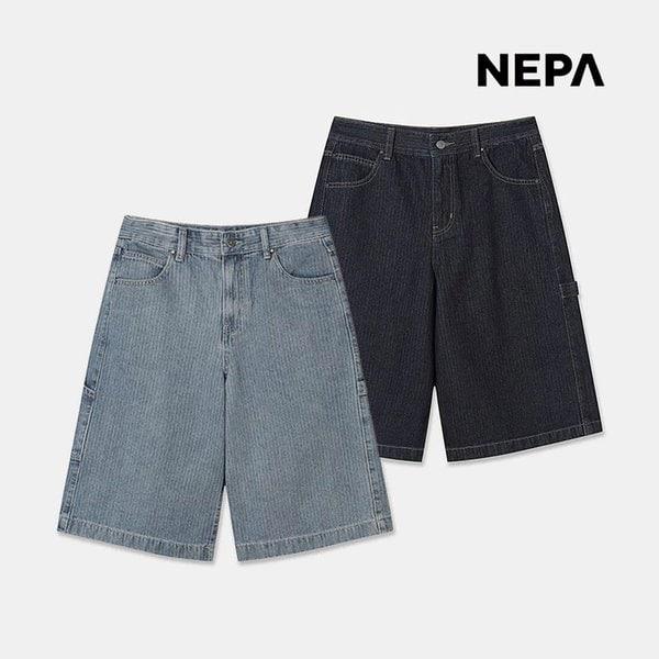 メンズ レディース デニム バミューダ ショートパンツ 夏 デニムショートパンツ ライトブルー ダークブルー カジュアルパンツ 7MD1748