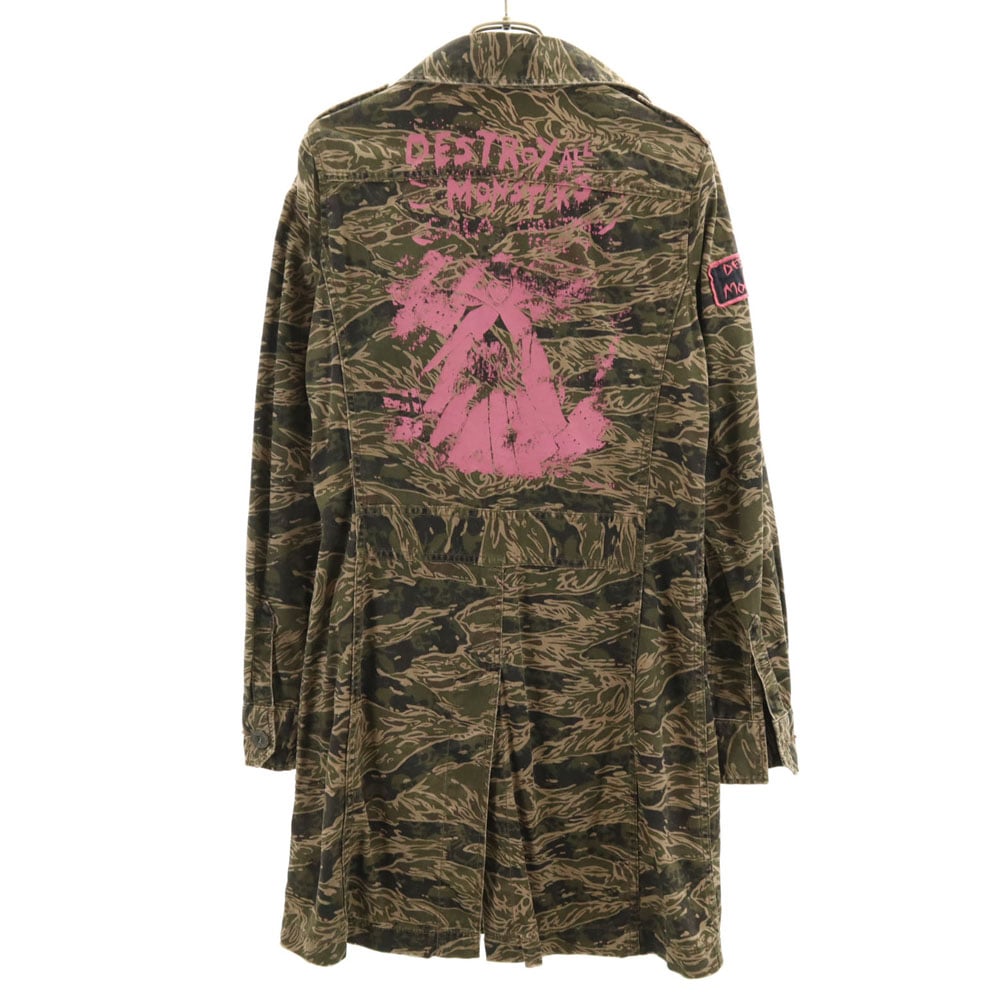 ヒステリック デストロイ・オール・モンスターズ コラボ カモフラ柄 バックプリント 長袖 ミリタリー ワンピース HYSTERIC x DESTROY ALL MONSTERS 迷彩 レディース