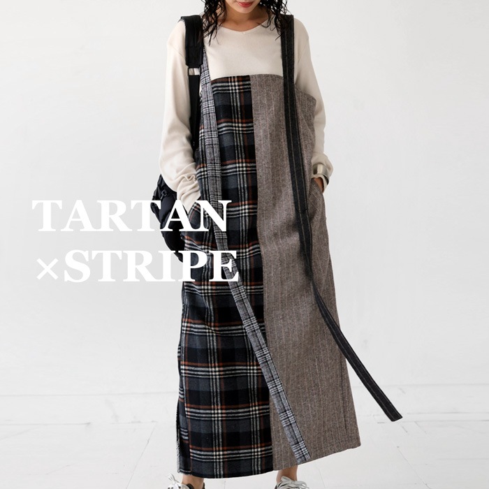 切り替え サロペットワンピ レディース ワンピ ・メール便不可