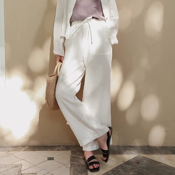 ボトムス パンツ ロング ロング丈 ワイド きれいめ シンプル カジュアル 大人 上品 おしゃれ お洒落 大人女子 こなれ感 ラフ とろみ感 抜け感 無地 春 夏 秋 2023 10代 20代 30代