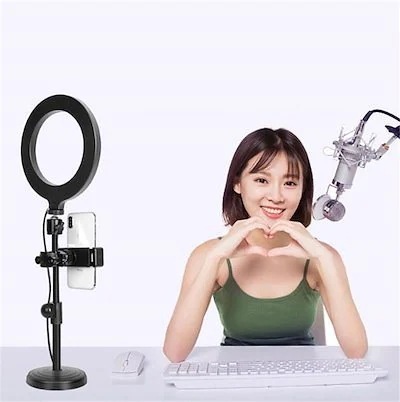 大人気！ 安いし可愛い大人気商品 デュアルフォン生放送 スタンド 補助照明付 照明 リングライト 三脚 多功能 照明ライト デスクトップ 撮影 美容 フェイスリフト HD 大口径