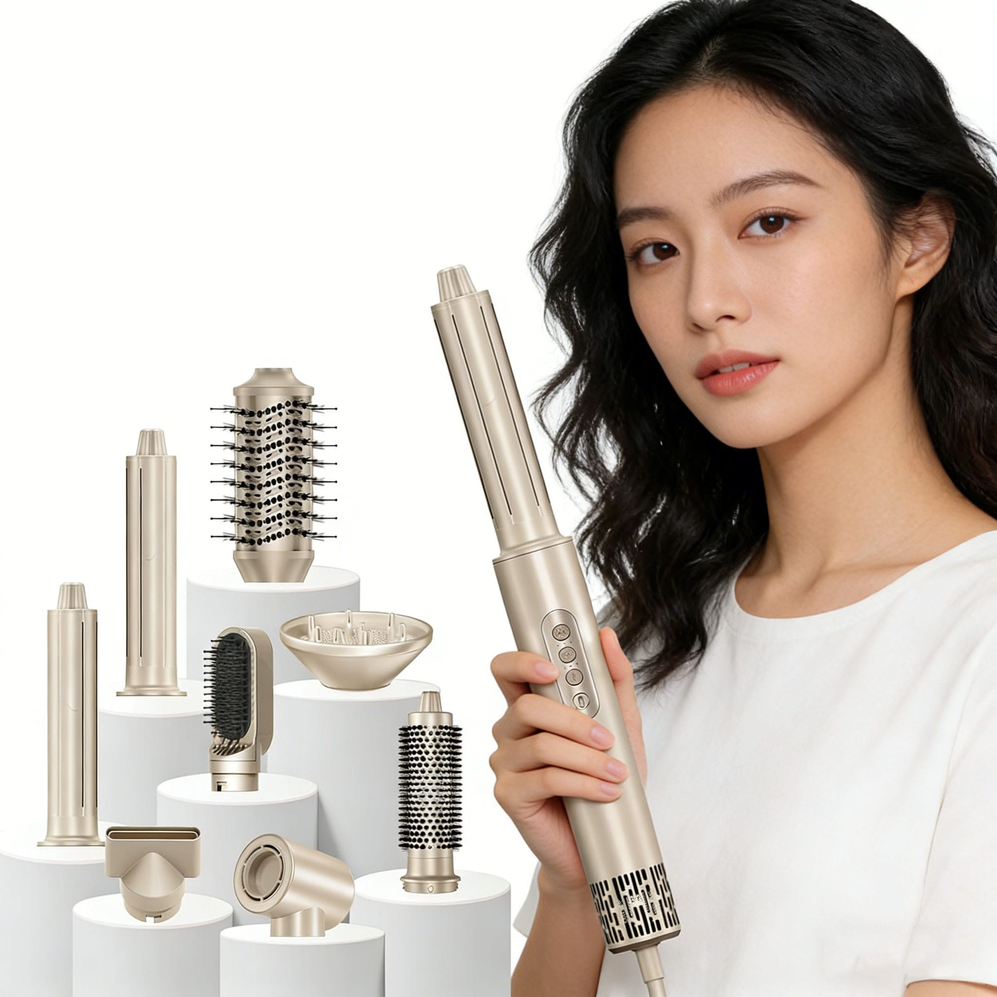 8in1 ドライヤー ヘアドライヤー 美容セット ヘアアイロン付 大風量 速乾 1400W 高出力 11万回転モーター 多機能 静音設計 恒温ケア 髪質改善 美髪 ヘアケア 軽量 折りたたみ 旅行用