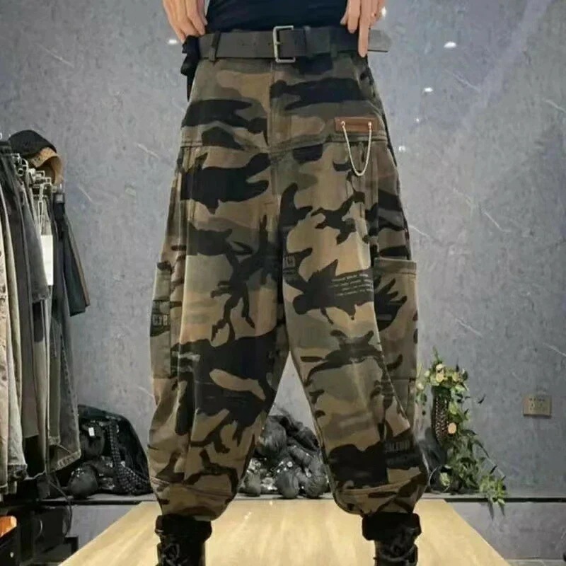 【急速出荷!】サルエルパンツ デニム ジーンズ 迷彩柄 デニムサルエルパンツ ウエストゴム デニムパンツ ミリタリーパンツ ミリタリーカーゴパンツ サルエルパンツレディース レディース カジュアルパン