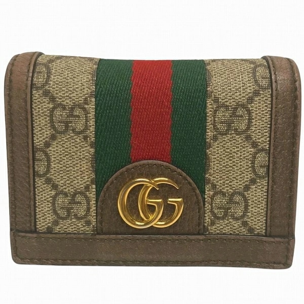 グッチ オフディア 523155 GGスプリーム 2つ折り財布 レディース【中古】