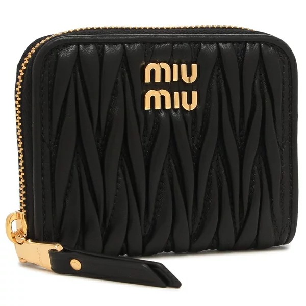 小銭入れ コインケース マテラッセ ブラック ゴールド レディース MIU MIU 5MM268 AFPP F0002