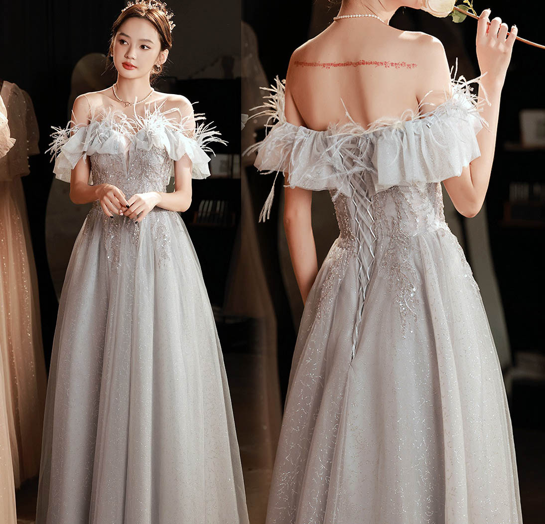 パーティードレス ベアトップ ワンピース ドレス ロング丈 ファー付き プリンセスドレス ウェディングドレス イブニングドレス 演奏会ドレス 発表会 花嫁ドレス お姫様ドレス 結婚式 二次会 披露宴 5,188円