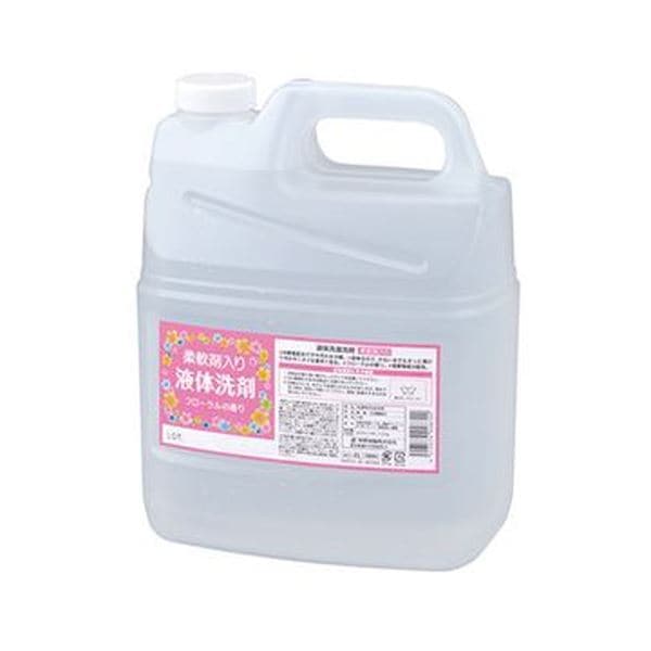 （まとめ）熊野油脂 柔軟剤入り 液体洗剤 4L 1本[x10セット]