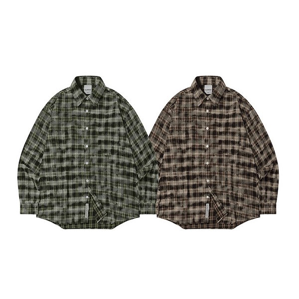 F.ILLUMINATEのOverfit flannel check shirt 全2色 Qoo10] F.ILLUMINATE [LE SSERAFIM チェウォン 着