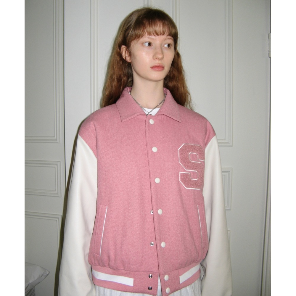 SINOON クラシックロゴアワードジャケット (ペールピンク)