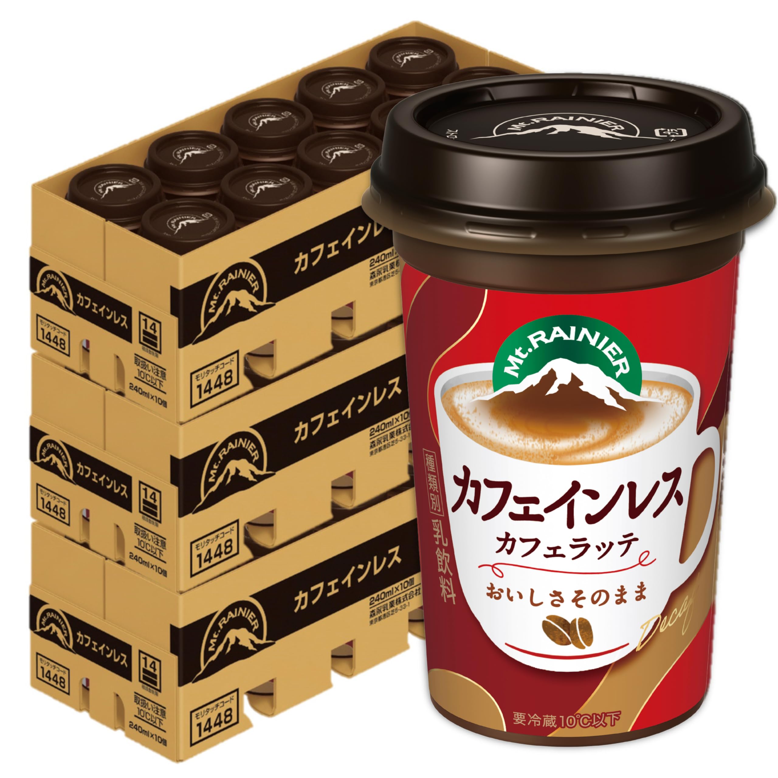 【Amazon.co.jp限定】森永乳業 マウントレーニア カフェインレス 3ケース（30本） Mt.RAINIER カフェインレス デカフェ コーヒー ドリンク 珈琲 飲料 【クール便】