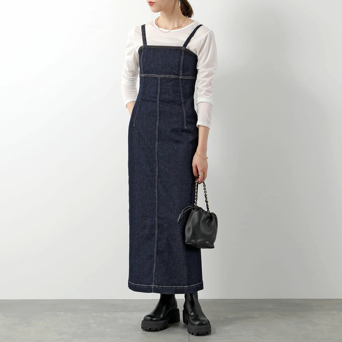 WEEKEND MAX MARA ウィークエンド マックスマーラ ワンピース OSOL オソル レディース デニム ビスチェ ドレス ロング丈 ストレッチ 001