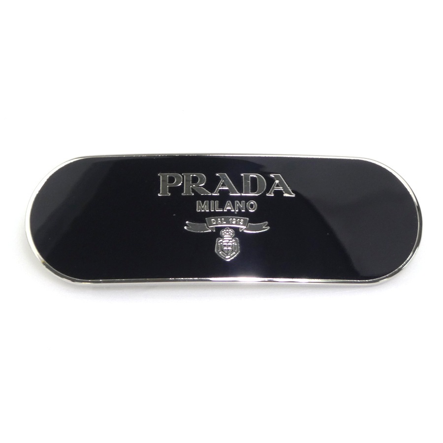 プラダ PRADA バレッタ メタル ブラック/シルバー レディース r11251i