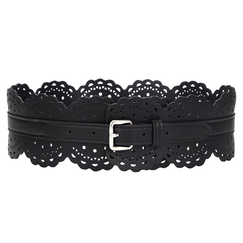 ベルト レディース 太 ウエストマーク おしゃれ 牛 革 ガードル 夏 装飾 ドレス 締め 幅広 ブラック 5,627円