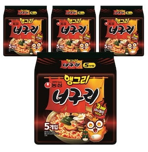 もっとピリ辛アングリータヌキ5袋×4個 計20袋 / 韓国食品 人気 / 韓国人気 ラーメン