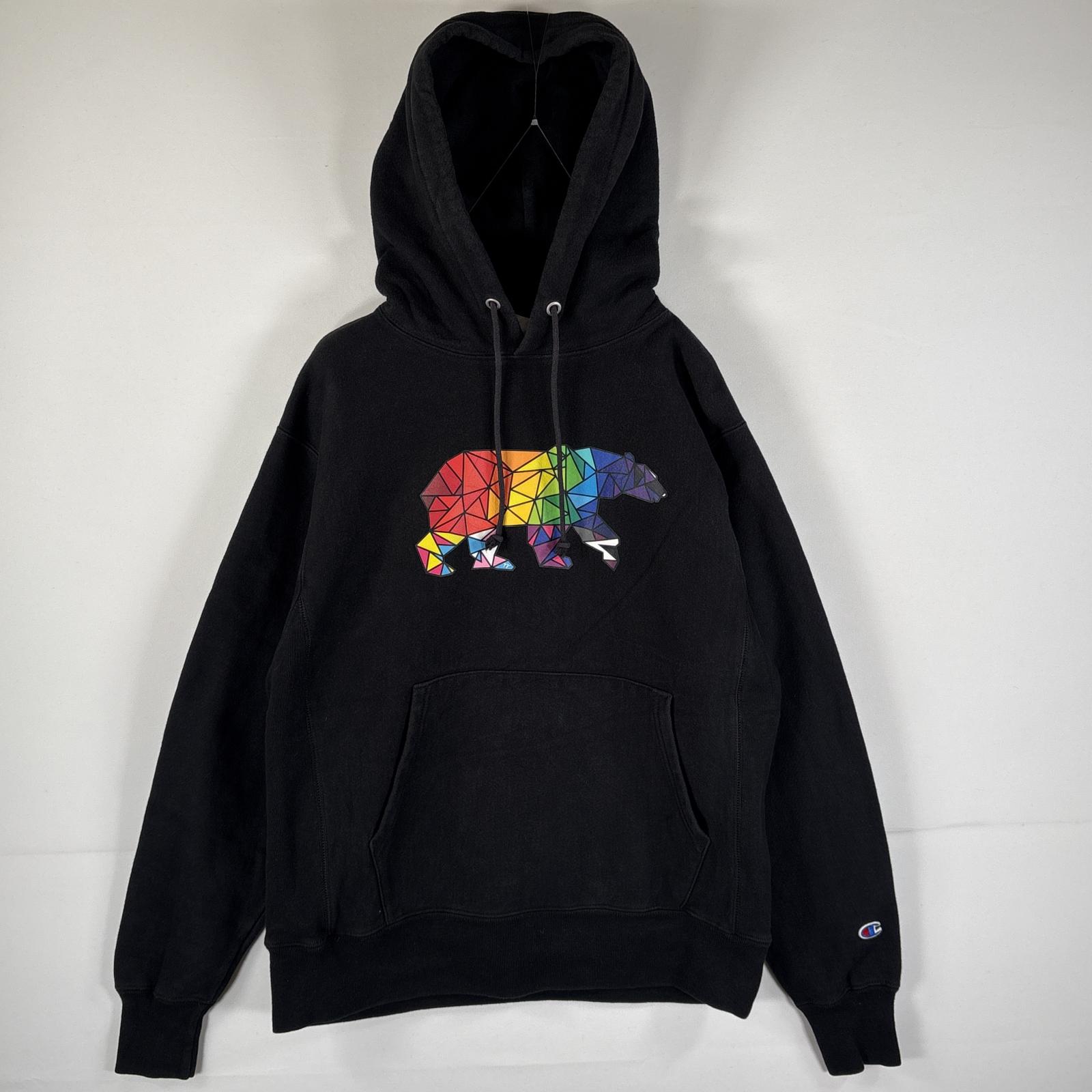 古着 パーカー リバースウィーブ ワンポイントロゴ 復刻 Cマーク MEDIUM（JPN XL） ブラック メンズ