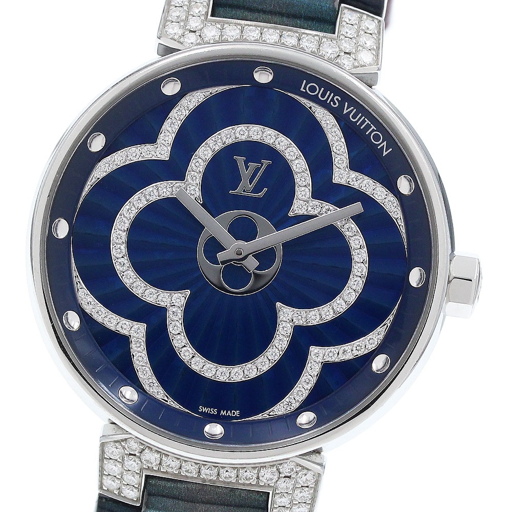 ルイ・ヴィトン LOUIS VUITTON QA095 タンブール ムーンディヴァイン ダイヤモンド クォーツ レディース 良品 _921969【中古】
