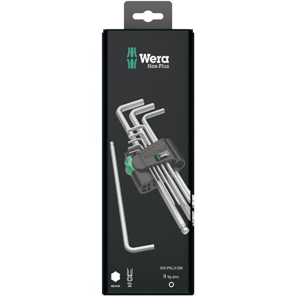 WERA ヴェラ 9本組 Hex-Plus ボールポイント付 L型六角棒レンチ ホルダー付 073391 工具 ツール DIY 作業工具 道具 レンチ