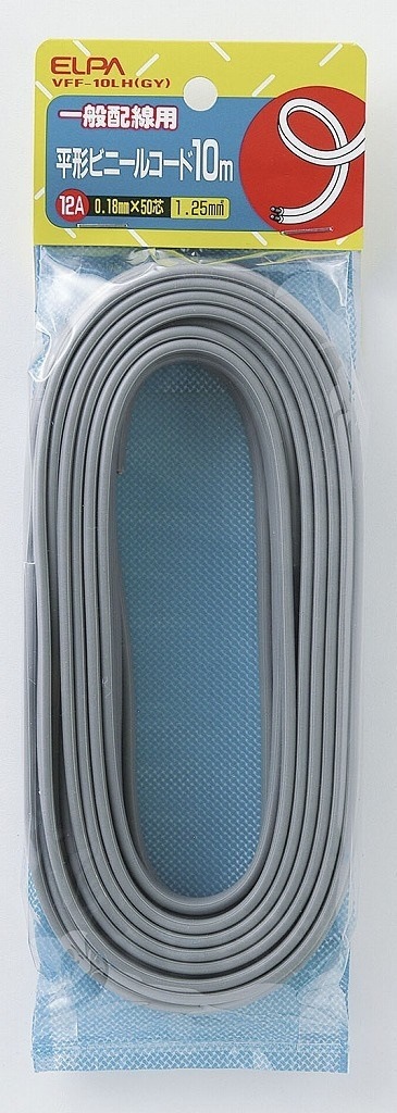 （まとめ買い）1.25コード10M VFF-10LH（GY） [x3]