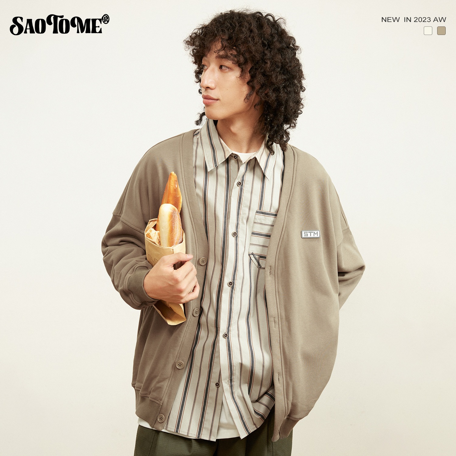 早乙女恵子 Saotome 和風ストリートルーズvネックニットカーディガン