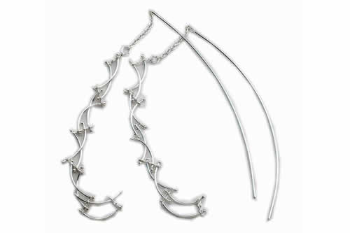 スターフリンジアメリカンピアス 1ペア販売 両耳 高級 ロング 長い かっこいい 綺麗 上品 シルバー925 本物の銀 揺れる チェーンピアス 男性 女性 プレゼント 鎖 am105xxxxxxxx