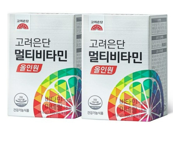 【正規品】高麗人参マルチビタミン オールインワン60粒 × 2個セット（約4ヶ月分）韓国発 総合栄養サプリメント・ビタミン＆ミネラル配合