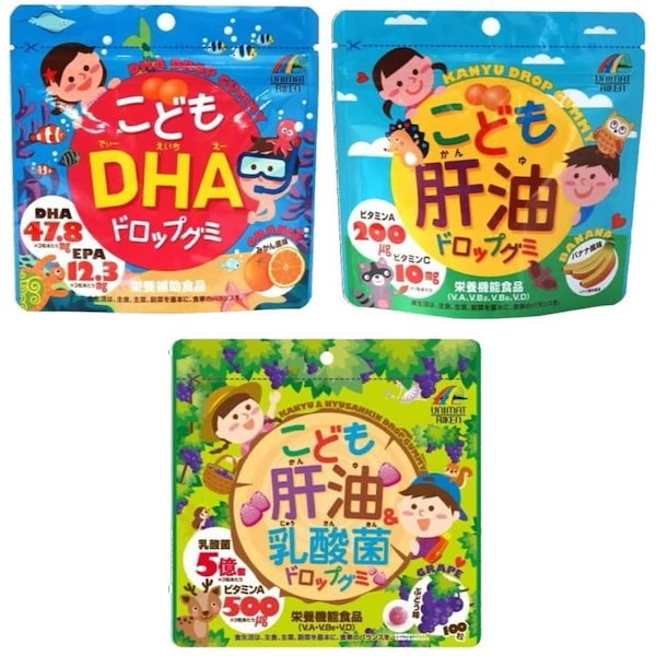 Qoo10] ユニマットリケン こどもDHAドロップグミ 60粒(みかん