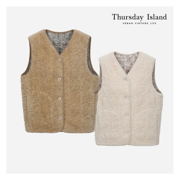 Thursday Island ハート キルティング リバーシブル ベスト(T228MLT239W)