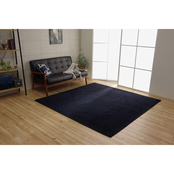 4599129 ラグ 洗える 無地カラー モデルノ ブルー 185185cm メーカー直送