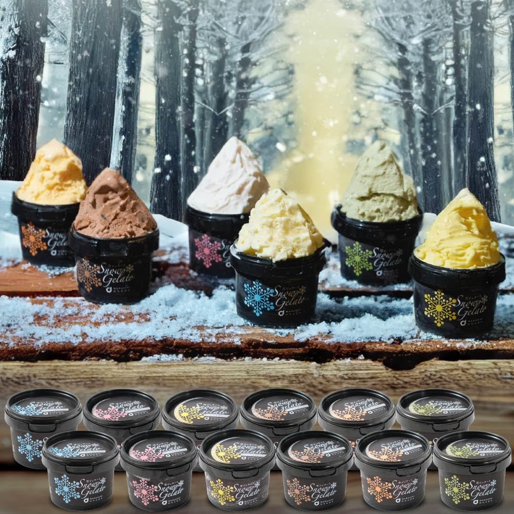 丸市岡田商店 北海道のアイス 雪ジェラート 6種類 アイスクリーム 詰め合わせ プレゼント (6種類12個セット(各2個))